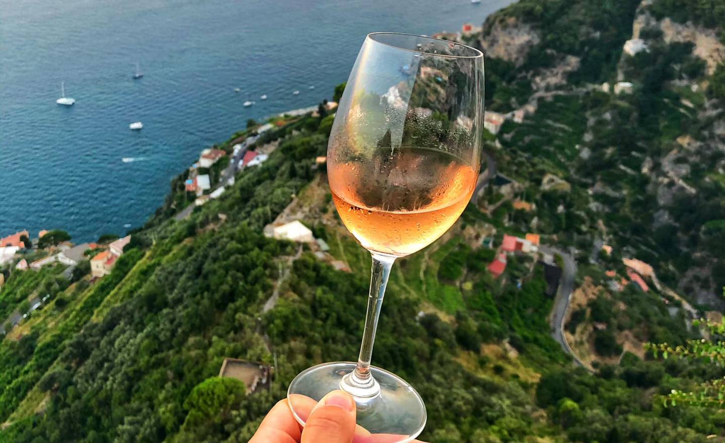 Copa de vino naranja. 